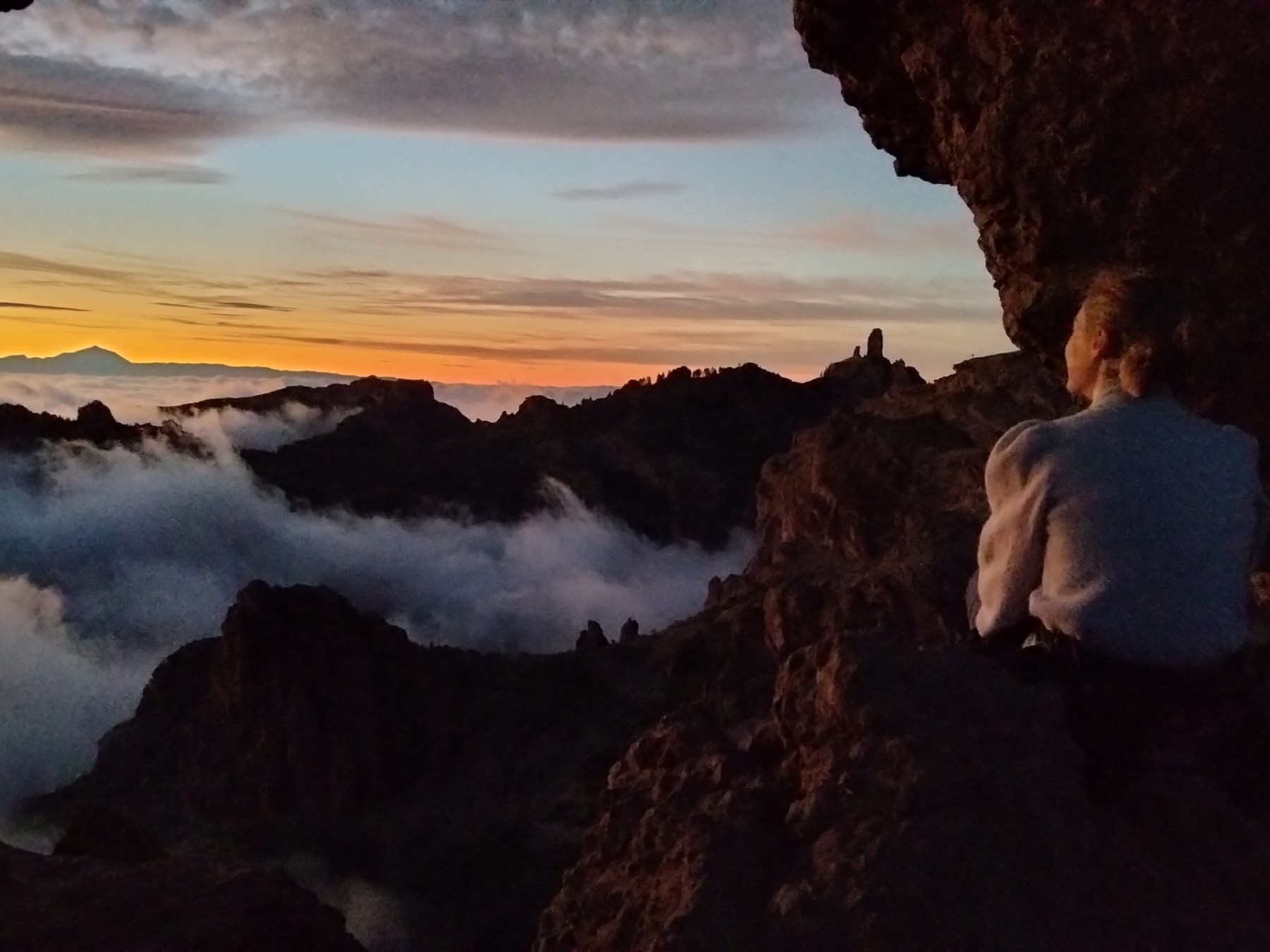 a couple on a night hike