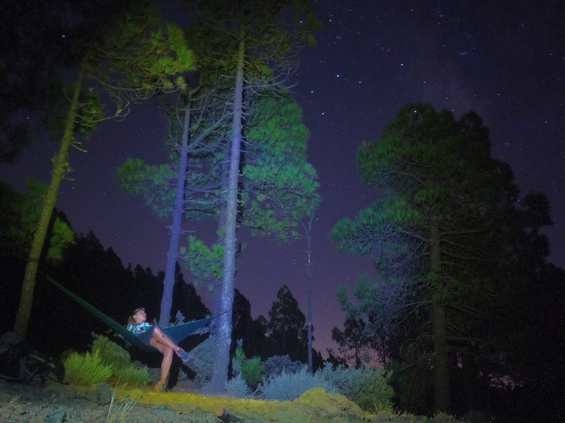 a person star gazing