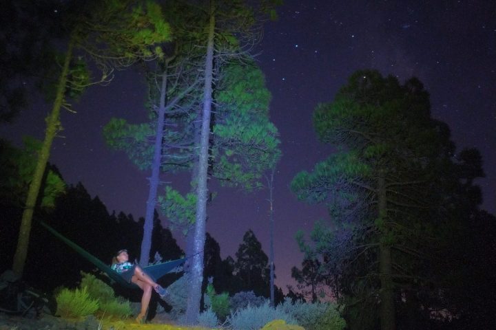 a person star gazing