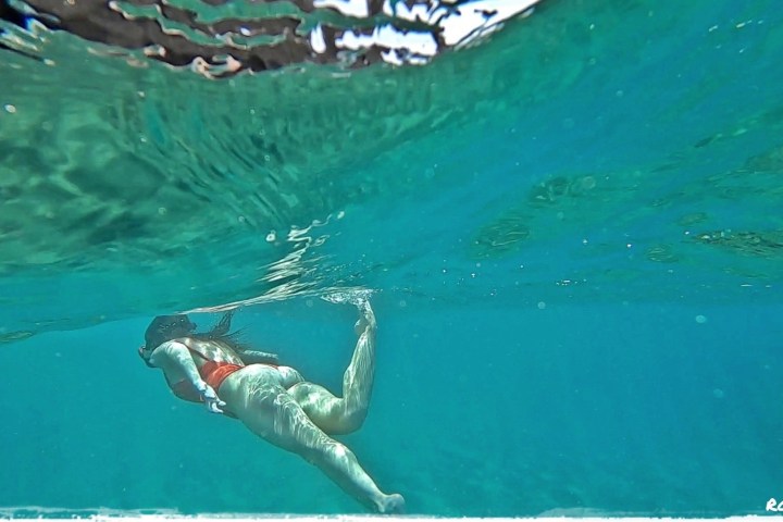 a person snorkeling
