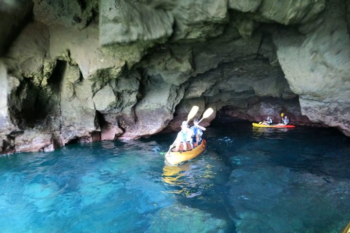 a person in a pool of water