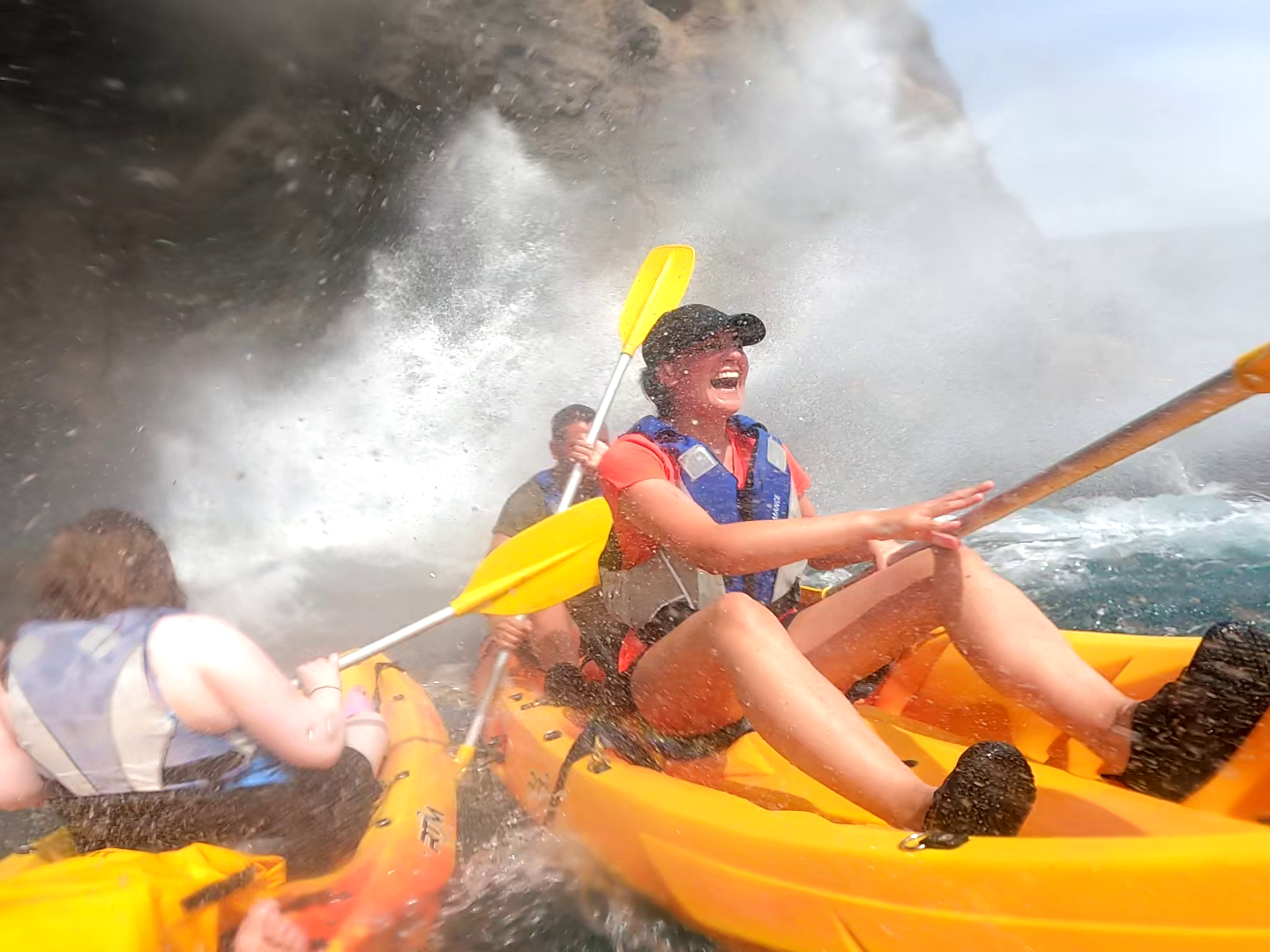 a person in a raft on the water