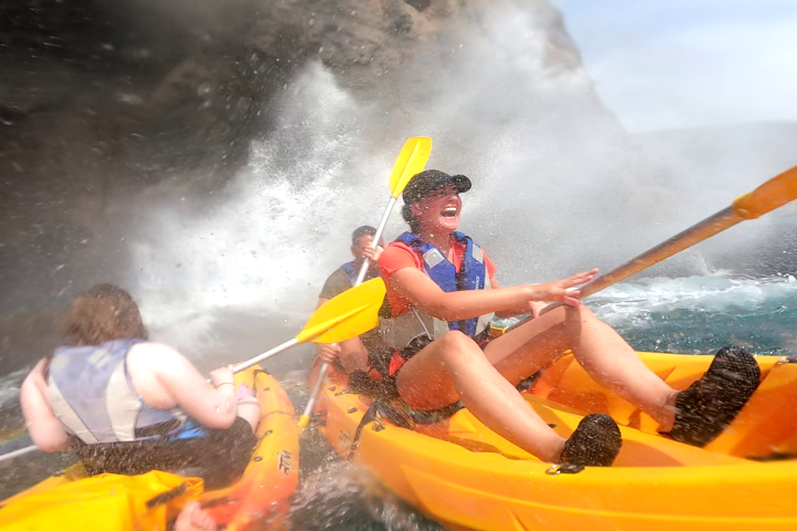 a person in a raft on the water