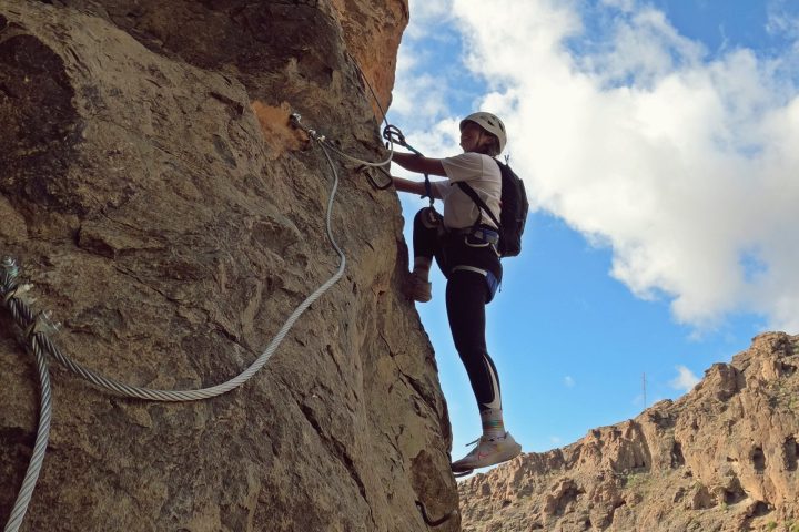 climbing via ferrata klettersteig gran canaria red canyon mountains